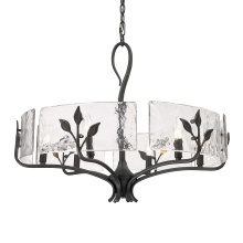 Golden 3160-6 NB-HWG - Golden Lighting Calla 6-light Chandelier in Natural Black